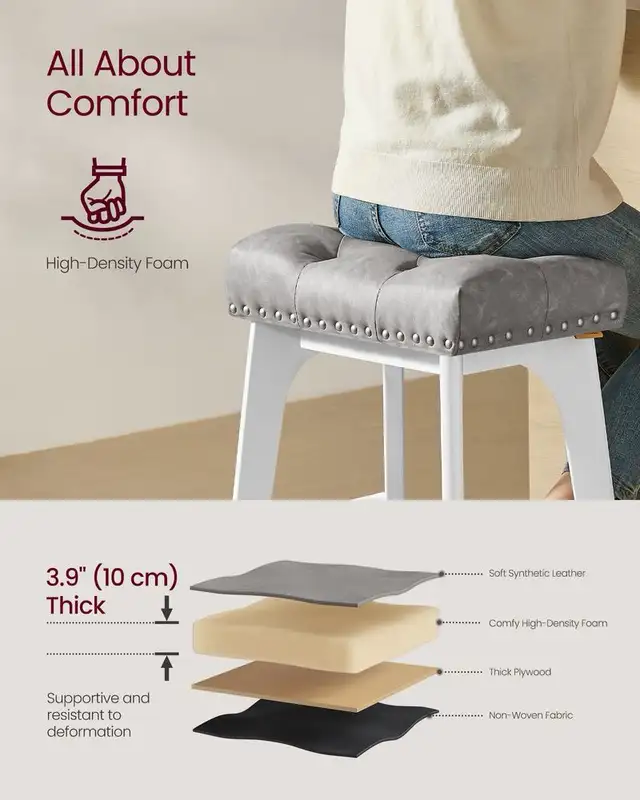 Luxury VASAGLE Counter Height Bar Stool in Chairs & Recliners in Markham / York Region - Image 6