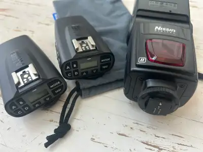Pocket wizards plus Iv with Nissin flash, View more