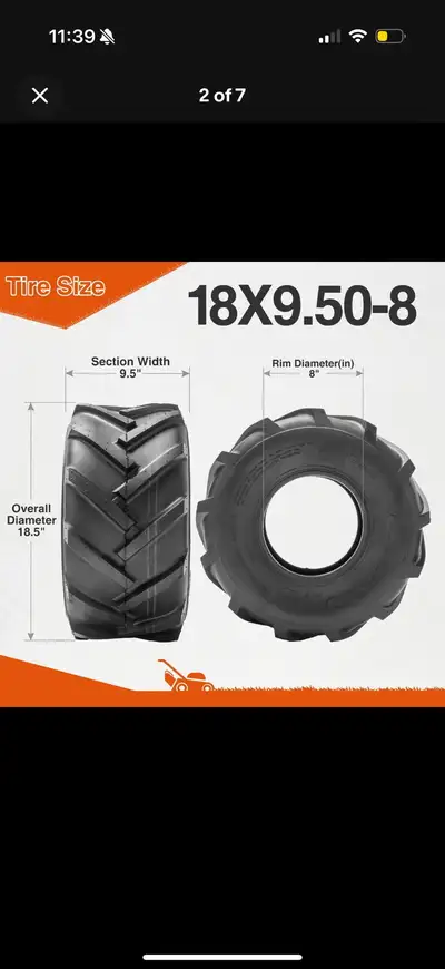 2 18x9.5-8 small atv lawn mower tires , View more