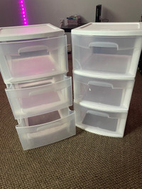 2 Clear Plastic Dressers for Sale