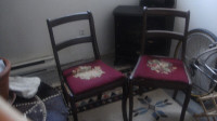 Matching Antique Wood Chairs (Needlepoint)