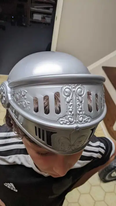 Don this child-sized knight's helmet and embark on epic quests in the backyard, or defend your castl...