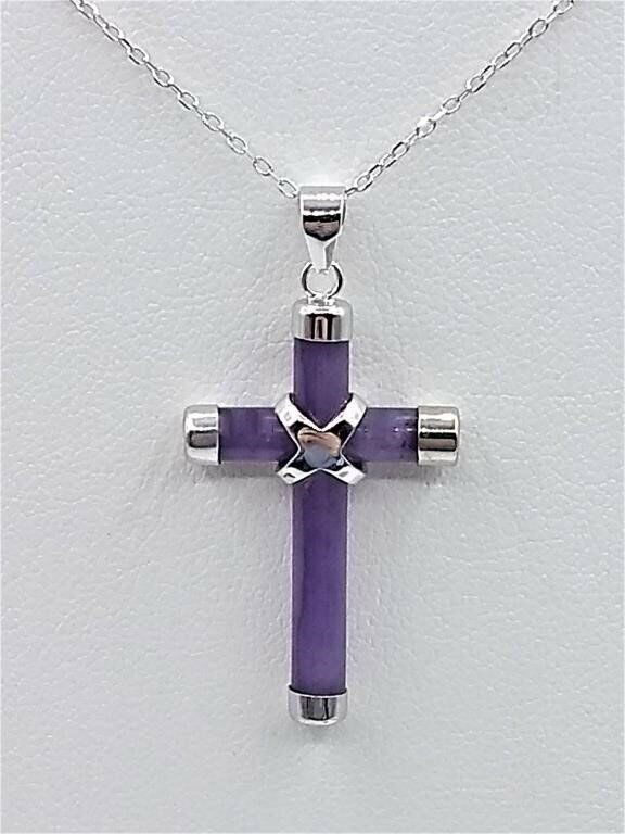 Art4u2enjoy (J) Sterling Silver Genuine Jade Cross Pendant in Jewellery & Watches in Pembroke