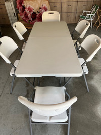 Table and chairs for rent