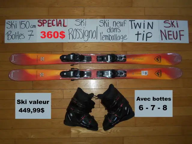 Ensembles kits ski alpin TWIN TIP 150 156 163 170 171 176 183 cm in Ski in Drummondville - Image 3