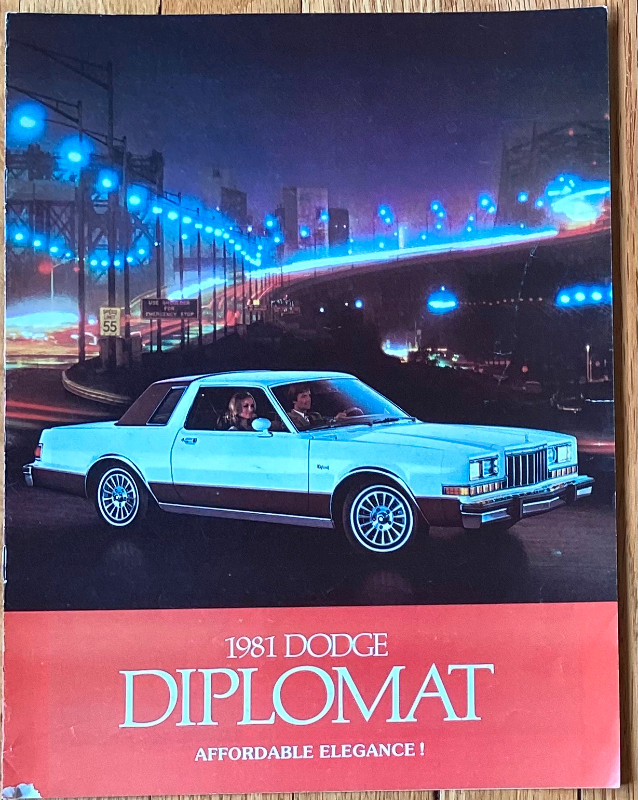 1981 DODGE DIPLOMAT AUTO BROCHURE FOR SALE dans Art et objets de collection  à Ville de Montréal