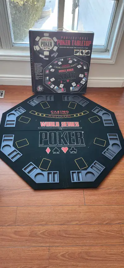 Poker tabletop and clay chips, View more