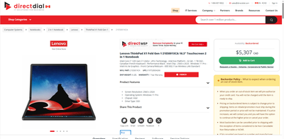 Lenovo ThinkPad X1 Fold  16.3" Touchscreen 2 in 1 Laptop 50% OFF, View more