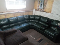 Free Green leather sectional 