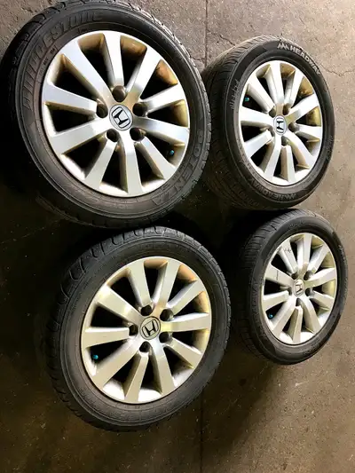 4 OEM Honda Civic SIR Rims + P205/55/16 all season tires (2 tires are close to 70% threads left and...
