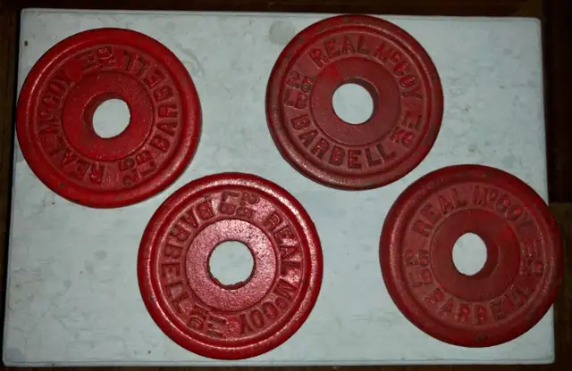 4 Real McCoy cast iron barbell weights - vintage - 2.5 lb. in Exercise Equipment in Cambridge - Image 2