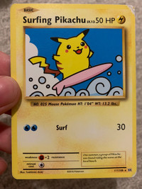 Surfing pikachu Pokémon cards