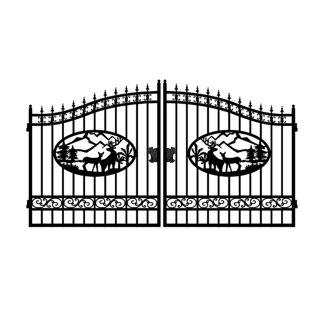 14-Foot Iron Gate (Artwork "Deer")
