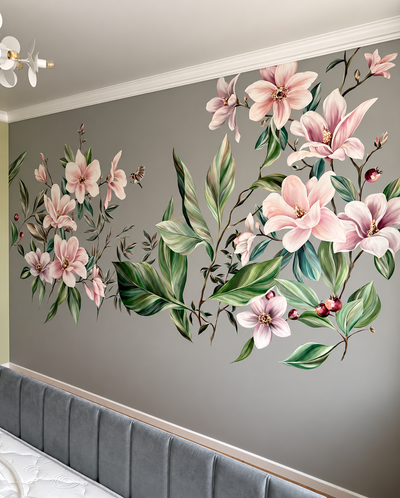 Transform your home into a unique and elegant space with a custom hand-painted botanical mural creat...