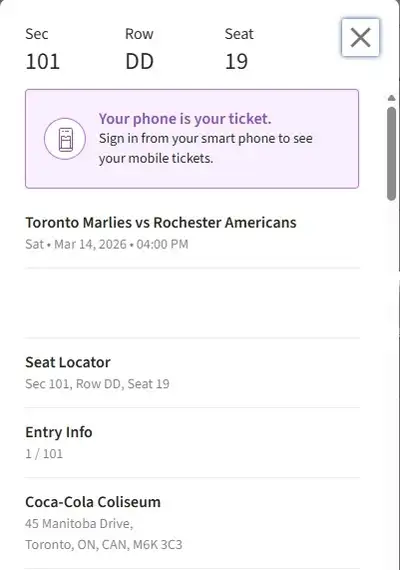 Toronto Marlies Ticket, View more