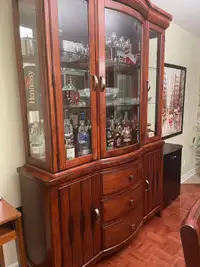 Wood console with hutch 