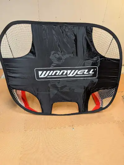 one large collapsible hockey net, View more