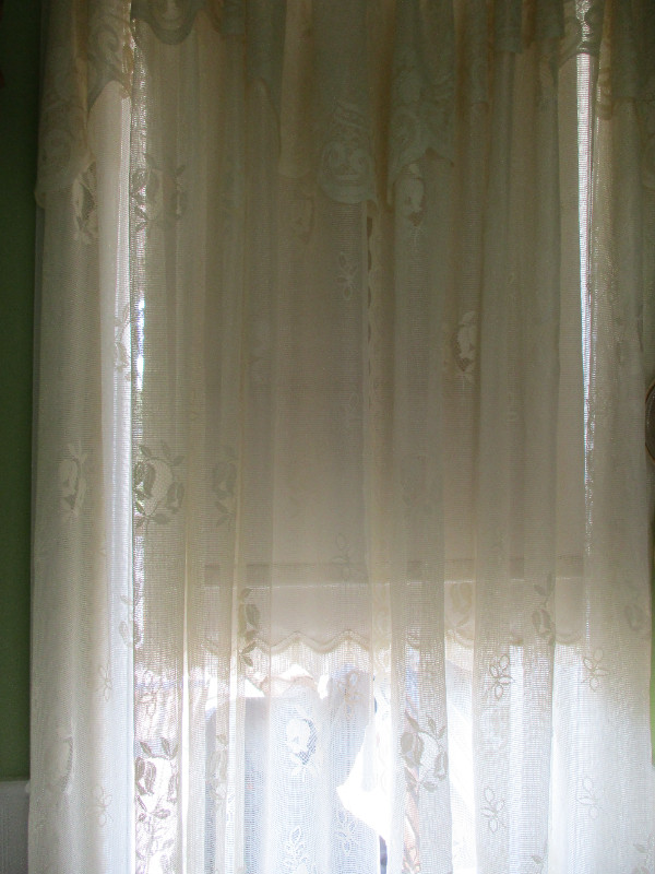 2 Beautiful Pairs of Martha Stewart Lace Style Sheers/Valances in Window Treatments in New Glasgow - Image 3