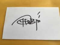 Tommy Chong signed 3x5 card with his unique signature