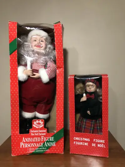 18" Animated Santa & 12" Caroler, View more
