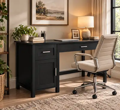 Modern Black Writing Desk, View more