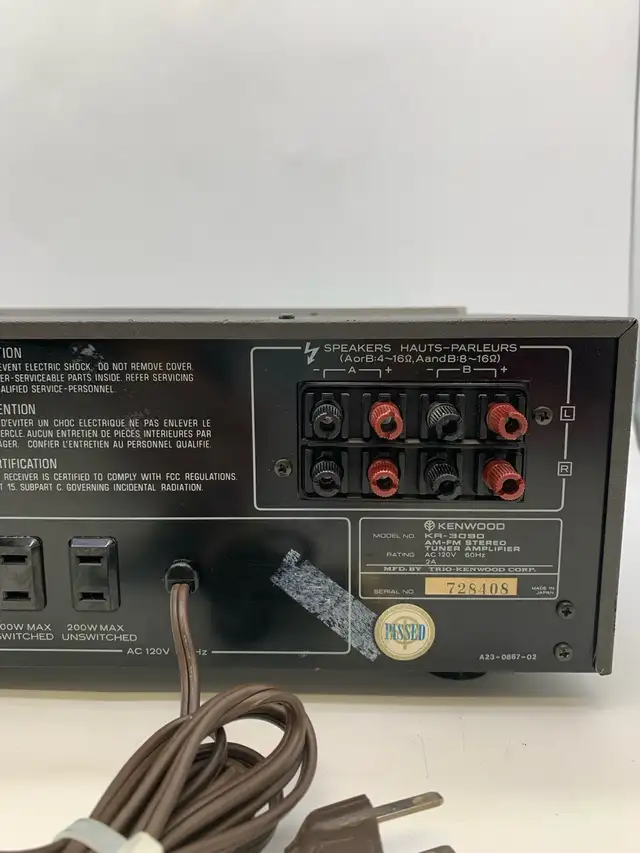 Kenwood KR-3090 Vintage AM/FM Stereo Receiver in Stereo Systems & Home Theatre in City of Toronto - Image 8