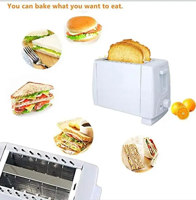 2 Slices Toaster Home Breakfast Bread Maker Machine Sandwich Toa in Toasters & Toaster Ovens in Mississauga / Peel Region - Image 4