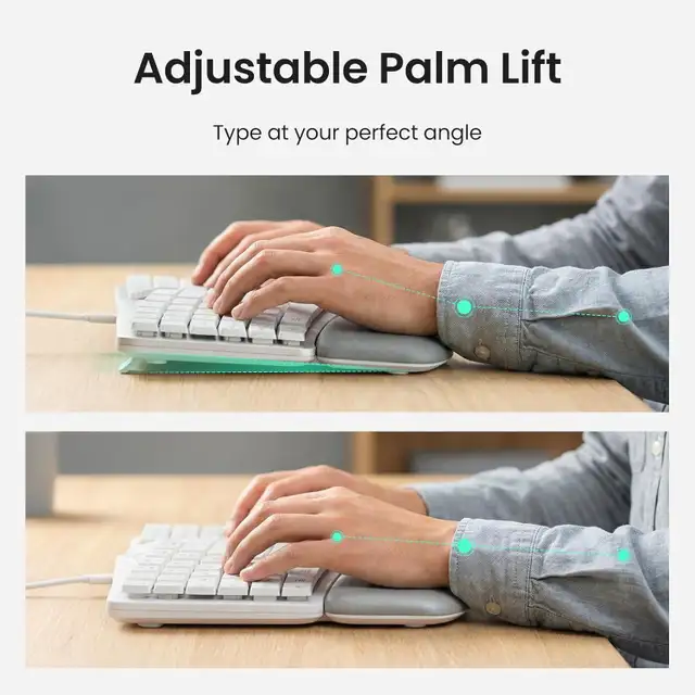 Nulea HA398 Ergonomic Split Wired Keyboard Palm Rest Full Size585103436070277126