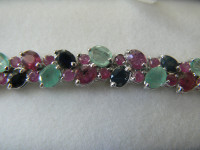 Beautiful Sapphire Ruby and Emerald Bracelet