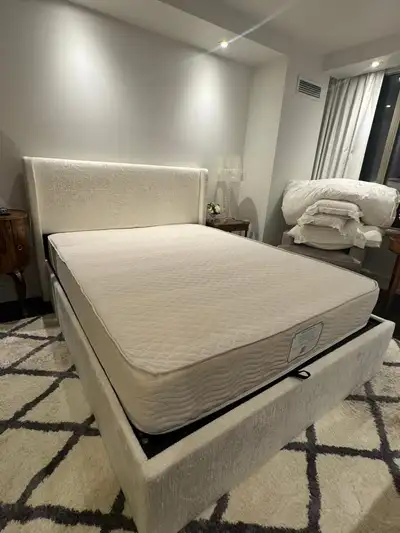 Luna Cream Bouclé Queen & King Bed with 14” Storage –Decent Head, View more