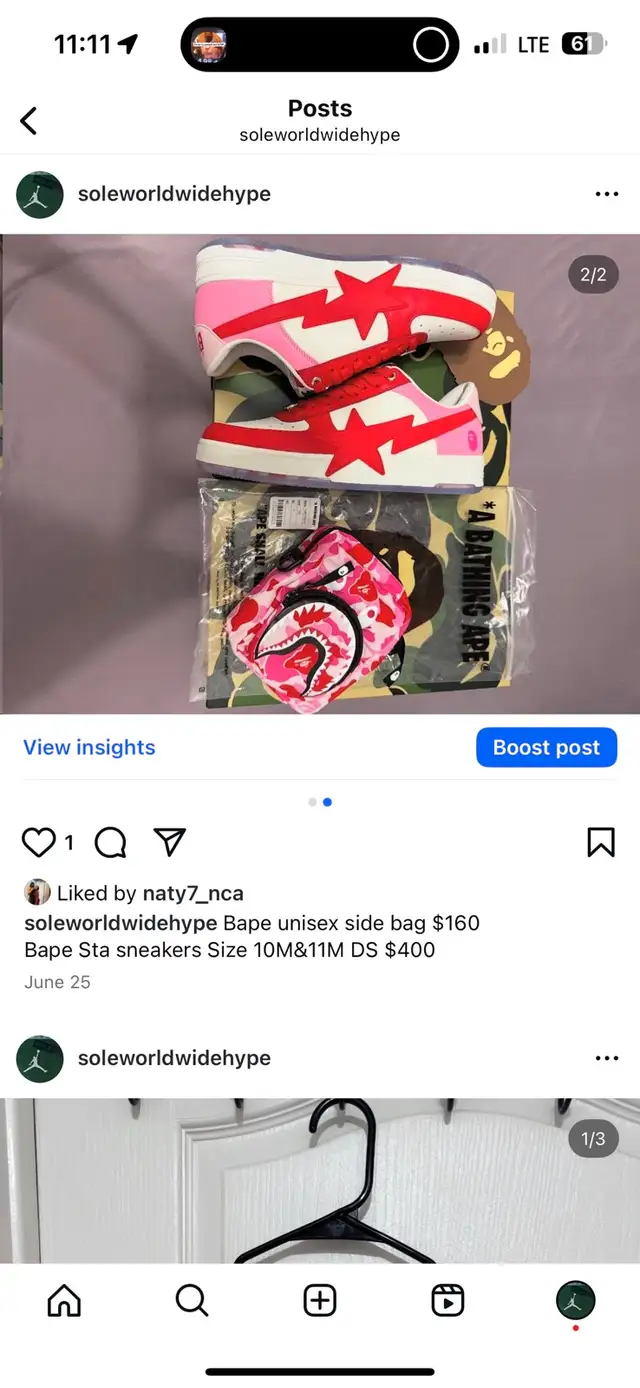Bape unisex side bag $16063234753700865121