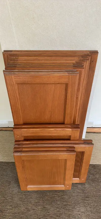 Solid oak, used kitchen cabinet doors, View more