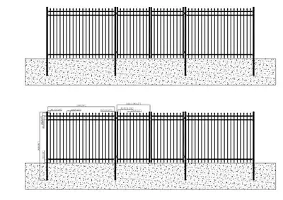 Industrial 148FT Ornamental Fencing - 7’×5’, 20 Panels & 2 Gates, View more
