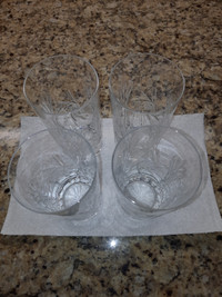 Crystal Tall Glasses with Star and Pinwheel Pattern