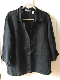 Liz Claiborne Black Linen blouse