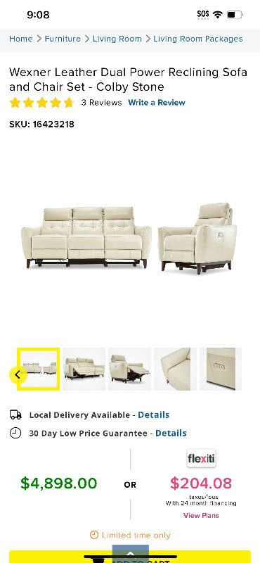 Recliner sofa in Couches & Futons in Fredericton - Image 4