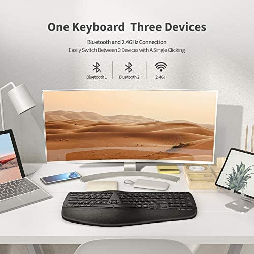 Jelly Comb KE68 Multi-Device Ergonomic Keyboard, (2.4G+BT1+BT2) in Mice, Keyboards & Webcams in Belleville - Image 4