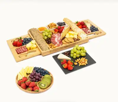 Bamboo Charcuterie Platter & Cheeseboard Gift Set, View more