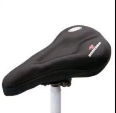 Comfortable gel bicycle saddle cover. Black. Easy to install. Improves riding comfort brand new