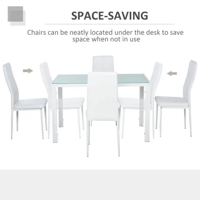 Dining Table Set for 4, 5-Piece Rectangular Glass Kitchen Table  in Dining Tables & Sets in Markham / York Region - Image 5