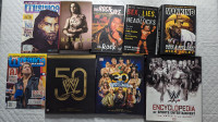 7 WWF/WWE Hardcover Books & 2 Wrestling Magazines
