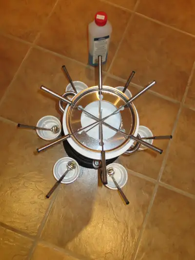 Fondue set, not many around equipped this fully, certainly nothing from Trudeau anymore. Stainless s...