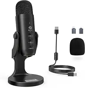 USB microphone kits with superb reviews offer plug-and-play recording Easy plug & play setup for com...