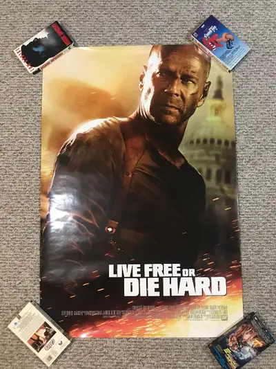 I am selling a great Live Free or Die Hard Movie Poster, $25. Standard movie poster size, approx 27...