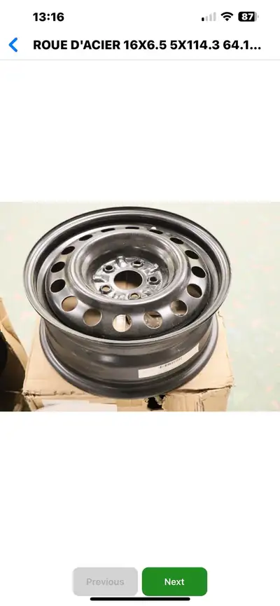 1 Roue D’acier 17x6.5 5x115 70.3 ET40
