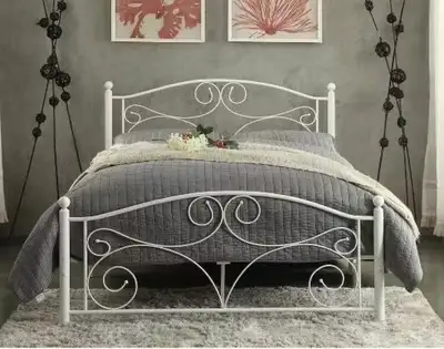 White Metal Bed Frame, View more