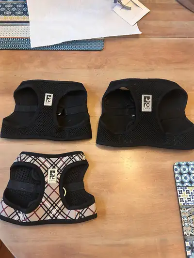 Three different dog harnesses RC pets Step-in velcro attachment Double clip See pics for sizes $20 e...