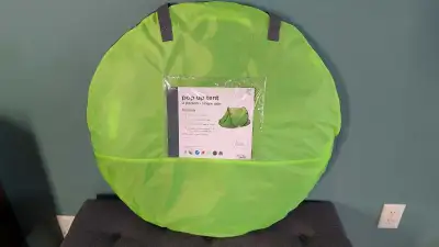 Camping tent; pop up style. Fits 2 (or one person more comfortably). Brand new, never used.