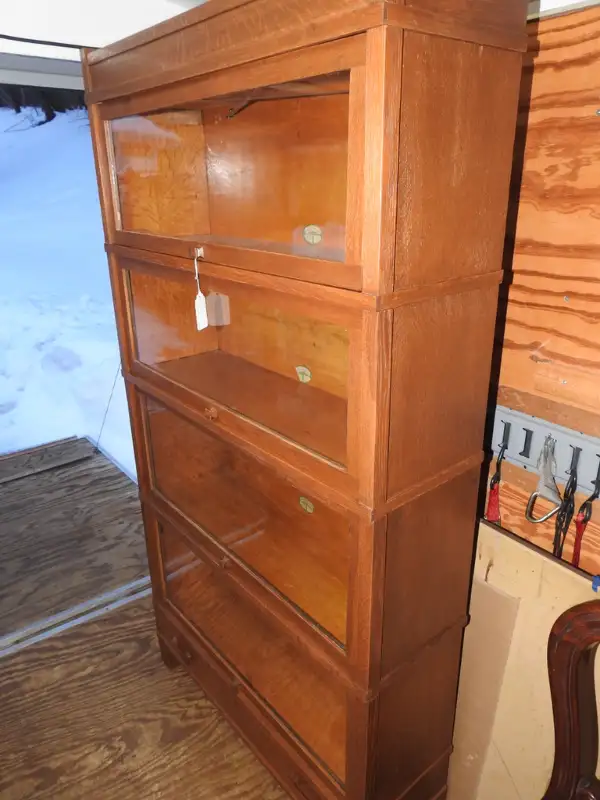 antique mission style barrister bookcase 4 large levels / drawer in Bookcases & Shelving Units in Hamilton - Image 7