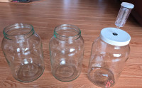 Trois (3) jarres de fermentation en verre
